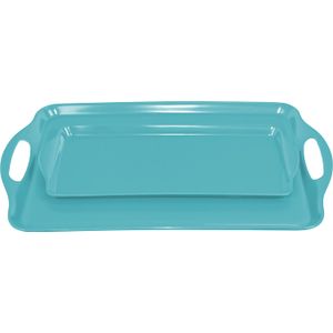 Calypso Basics rectangular y Tidbit Bandeja para servir Set, Color Turquesa