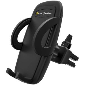 RC290S - Soporte de teléfono para rejilla de ventilación de coche, soporte para teléfono móvil con mecanismo de enchufe ajustable (color negro, 1 unid