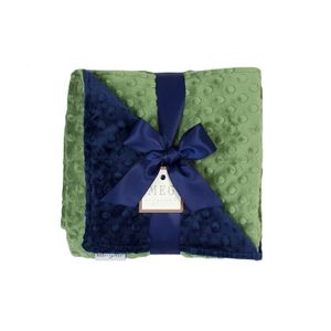 Meg Original Azul Marino & Sage Verde Oscuro Manta Minky Dot bebé 971