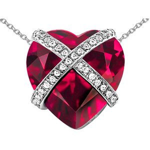 Plata de ley Star K grande prisionero de amor corazón colgante