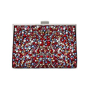 INC Loryy Embellished Clutch, Black Multi/Silver