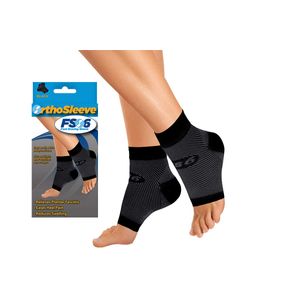 OrthoSleeve FS6 Compression Foot Sleeve (One Pair) for Plantar Fasciitis, Heel Pain, Achilles Tendonitis and Swelling