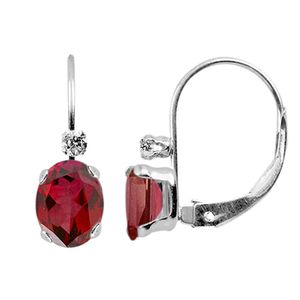 Finejewelers 6x4mm Oval Stone Leverback Drop Earrings