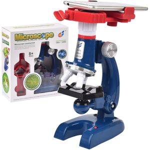 JUMA kits de ciencia para niños principiante microscopio con LED 100X 400X y 1200X incluye ventosa soporte de teléfono (tipo A)