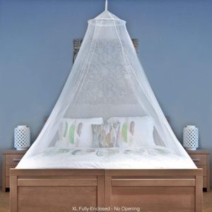 Universal Backpackers Mosquito Net for Single to King-Sized Beds – 2 Openings or Fully-Enclosed Bed Canopy – Conical Design for Decoration or Travel –