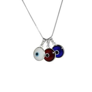 MIZZE - Collar de plata de ley 925 con colgante de protección contra el mal de ojo, cadena de 18.9 in