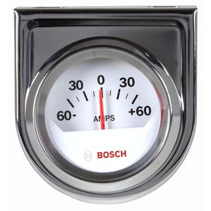 Bosch sp0 F000058 2" estilo Line amperímetro Gauge (Esfera Blanca Face, cromado Bisel)