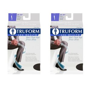truform Compresión 20 – 30 mmHg Muslo Alto Vestido de estilo calcetines, 1945BL-L 2PK, Negro, 1, 1
