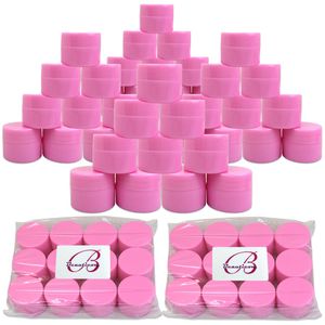 beauticom® 48 piezas 7 g de alta calidad/7ml (0.25oz) Rosa Resistente de grosor doble pared de plástico Container Jar con tapa de interior de espuma p