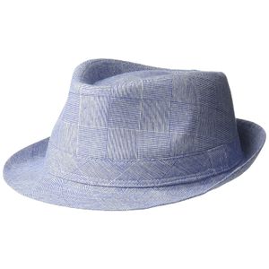 Henschel para hombre 100% algodón a cuadros Fedora con banda