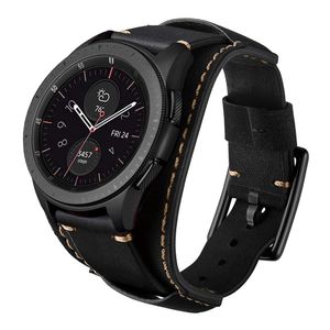 Leotop - Correa de repuesto para Samsung Galaxy Watch 1.654 in/Active 1.575 in/Gear S2 Classic Bands, 0.787 in, piel auténtica, con hebilla de metal d