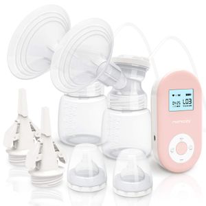 Momcozy - Bomba de leche eléctrica doble portátil sin dolor, recargable, fuerte potencia de succión, 9 velocidades 2 modos, temporizador y función de