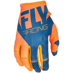 Fly Racing para hombre Kinetic guantes (Naranja/Azul Marino, Tamaño 4), 1 Pack