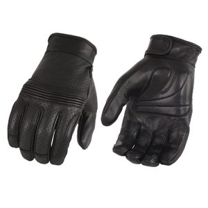 Guantes de piel perforado para hombre w/Flex dedos – Touch Protector de Dedos, XL, Negro