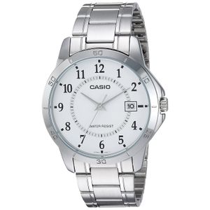 Casio mtp-v004d-7b Blanco Dial Acero inoxidable reloj