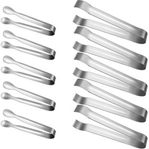 Boao - Pinzas para pompones de hielo (10 unidades, acero inoxidable, para fiesta, cocina, servir y cocinar)