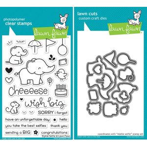 Lawn Fawn Elphie Selfie sello y Die Set – Dos Item Bundle