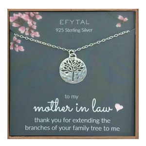 Collar de plata de ley con árbol de la vida, regalo de novia o novio de la madre de EFYTAL