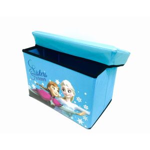 Frozen Disney Princess Elsa Anna & Olaf - Caja de almacenamiento plegable y otomana, Azul