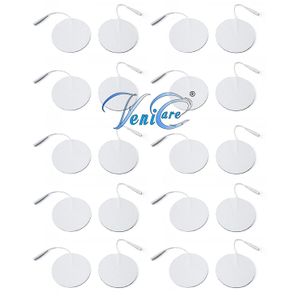 venicare 2" redondeadas unidad de TENS Electrodos 20 Pack unidad de TENS Pads electrodos para TENS EMS de masaje Palm Echo