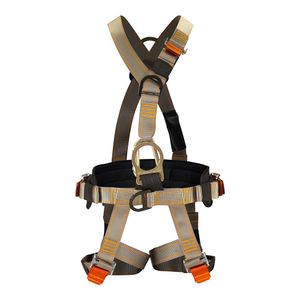 Fusion Climb plemistis-v Full Body Heavy Duty Comercial Zipline Arnés V-Style, Coyote café/Naranja