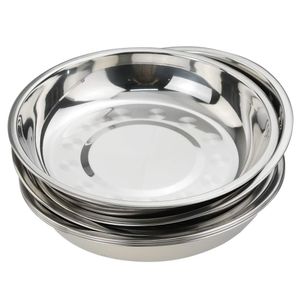 nicesh 7.9 inch Acero Inoxidable Cena Plato Plato Alimentos titular contenedor Platos, 6 unidades)