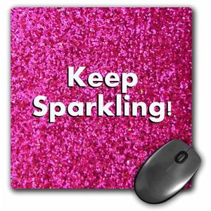 3dRose LLC 8 x 8 x 0.25 inches Mouse Pad, Keep Sparkling Fun Cute Girly Rosa sintética con purpurina Graphic Glam Glamorous las niñas Bling (MP _ _ _