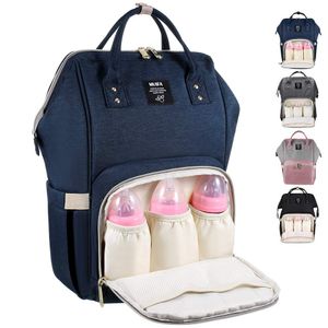 Bolsa de pañales multifunción impermeable mochila de viaje para el cuidado del bebé con bolsillos aislados, gran capacidad, durable (azul marino)