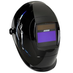 Jackson Safety SmarTIGer casco para soldar con sistema de oscurecimiento automático variable y tecnología Balder, gráfico de bailarín con antorchas, 1