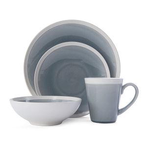 Mikasa 5229414 Brielle - Vajilla (16 piezas, 4 unidades), color gris
