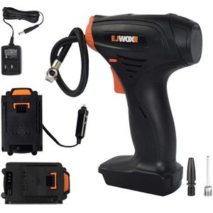 EJWOX - Inflador de neumáticos inalámbrico portátil, compresor de aire automático, bomba de aire eléctrica con indicador de presión digital fácil de l