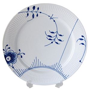 Plato de cena Mega 1075 estriado azul