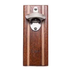 Abridor de cerveza y recipiente para tapas resistentes con aleación de zinc Bruntmor, CAPMAGS - Rubberwood pintados a mano, Merbau