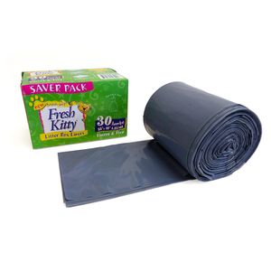 Fresco Kitty caja de basura revestimientos, Jumbo con corbatas (paquete de 30)