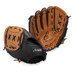 Champion Sports Fielder's - Guantes de piel con parte trasera de vinilo