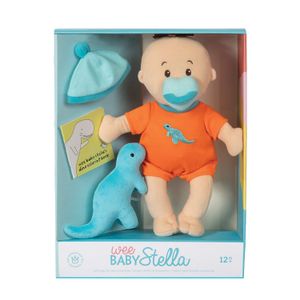 Manhattan Wee Baby Stella Tiny Dino - Juego de muñecas suaves para bebé, 12.0 in