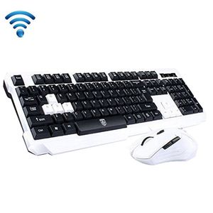 Soke-Six - Combo para ratón con teclado inalámbrico de 2,4 GHz y ratón ergonómico USB inalámbrico con control DPI para ordenador portátil de escritori