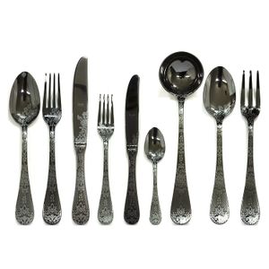Mepra 75-piece casabla Oro Nero cubiertes Set