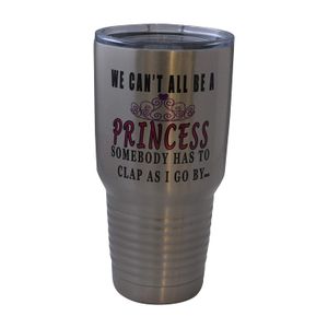 Taza de viaje con tapa, diseño de princesa con texto en inglés "Daughter Sister Mother's Day"