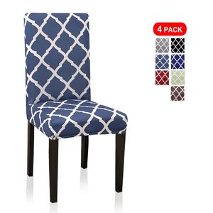 Fundas elásticas para sillas de comedor, fundas para sillas de comedor con estampado geométrico, fundas extraíbles lavables de licra, protector para m