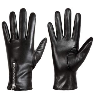 Dsane - Guantes de piel para mujer, con texto, cálidos