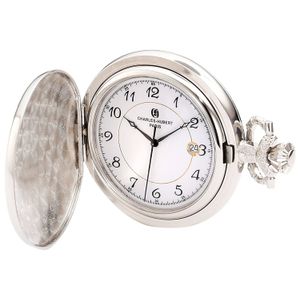 Charles-Hubert, Paris 3927 Classic Collection – acabado chapado en cromo latón Cuarzo Reloj De Bolsillo