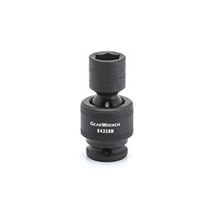 GearWrench 84354N 38 Drive 6 puntos Estándar Impacto métrico universal Socket 8mm Negro