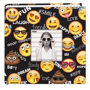 Pioneer EV-246EMJ Emoji Pkt - Álbum de fotos, 200 bolsillos, 4 x 6, color negro
