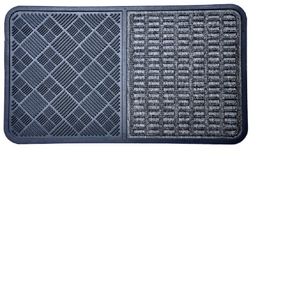 Las importaciones Decor hule Sintético Felpudo, 16" x 28," Gris
