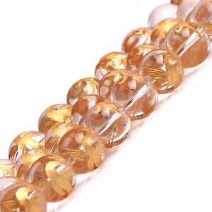 Mala Blanco y Transparente naturales cuarzo Loose Beads de vidrio hechos a granel para abalorio de joyas mayorista One Strand 15"