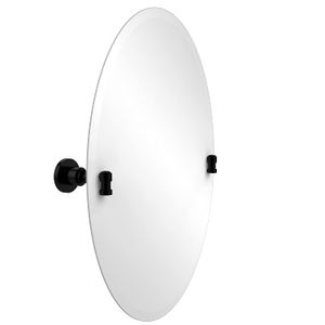 Allied latón Washington Square Frameless Oval Espejo de pared biselado de inclinación, WS-91-BKM