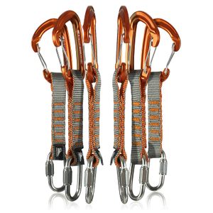 Fusion Climb - Juego de 6 mosquetones de alambre para puerta de alambre naranja, 4.3 in, acero inoxidable de 1/4"