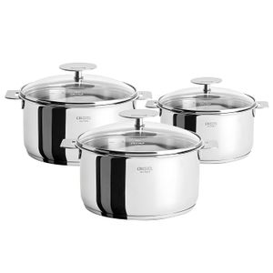 Cristel Casteline s3cqmpkp sartén, 2 Quart/2.5 Quart/3.5 Quart, Plata