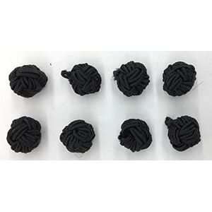 8 negro botones de cuerda  nudo de amor botón conjunto 8 piezas 58459 pie